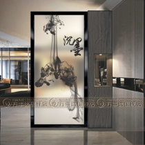 The modern art glass screen is cut off and the entrance hall is decorated with a black pass on the sand and the double-sided light-transmitting steel is simple and abstract