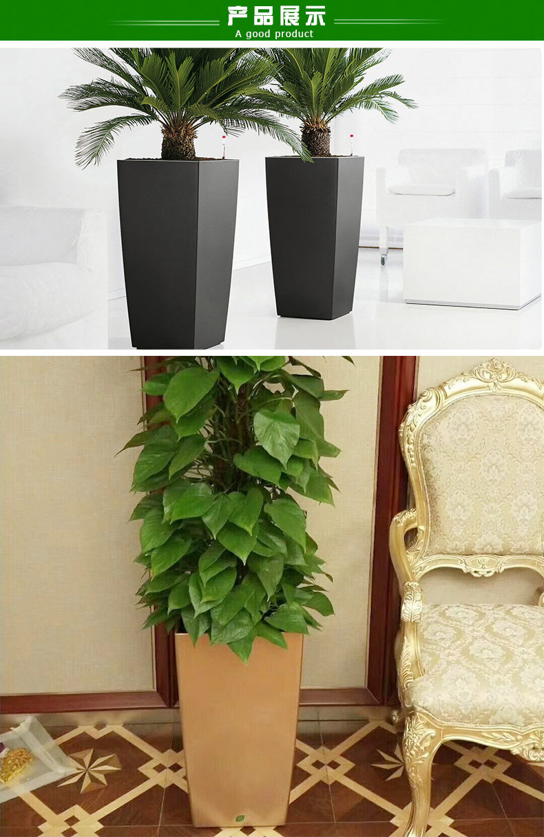 宜植堂方形大花盆 塑料烤漆特大自动吸水花盆室内落地懒人高花盆_塑料