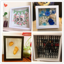 Eternal flower dried flower photo frame diy hollow 5 6cm stereo frame 3D model Lego building block blind box display frame