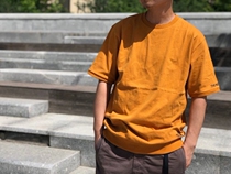 Special offer Japan line direct store limited cotton washed round neck sweater short sleeve