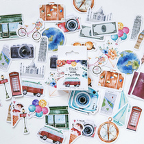 Boxed stickers one persons travel account photo album decoration stickers sealing stickers diy stickers