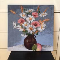 American countryside European-style retro Mediterranean ins Inn style jacquard fabric without frame and decorated with a little daisy