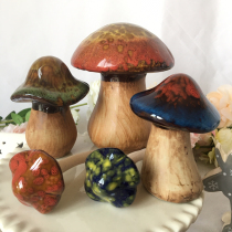 Nordic American Fields Garden Home Patio Decoration Multi-Meat Flower Pot Ceramics High Temperature Kilter Simulation Scenario Mushroom Pendulum