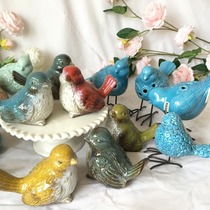 Brief Nordic American Countryside Home Courtyard Decoration Handicraft Simulation Scenario Ceramic Pendulum small bird series