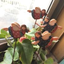 Flower Pot Micro Landscape Multimeat Adornment Creative Resin Pendulum bonsai photographing small prop Angels RMB15 pair