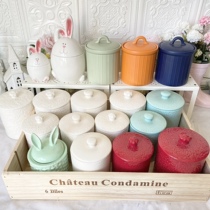 Foreign trade Ceramic placing pot Large capacity European style seasoning pot sugar jars Home Biscuits snacks Kitchen Miscellaneous Grain Jars