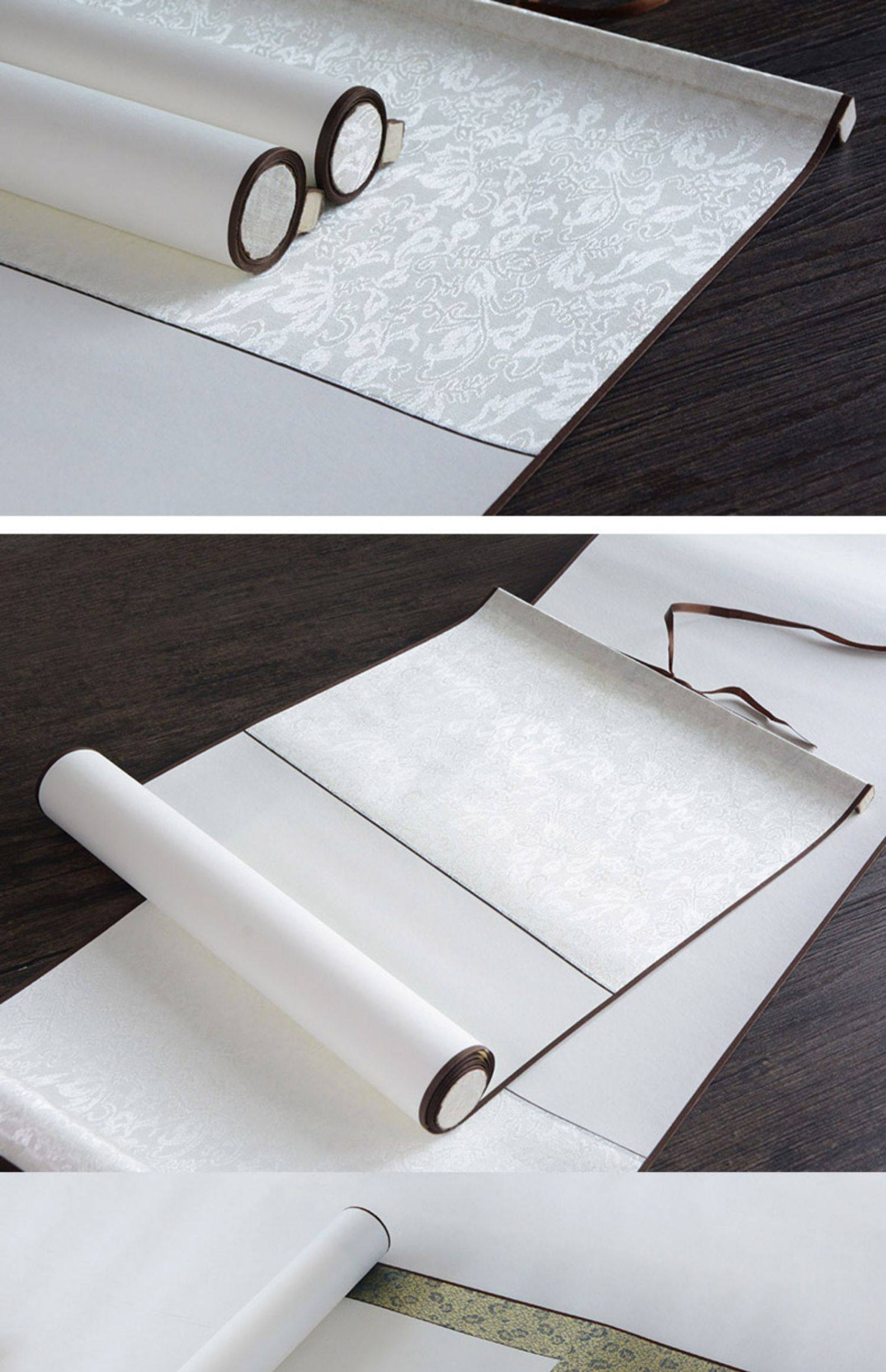 精装裱生宣纸空白画轴立轴送挂钩