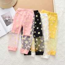 Girls Summer dress children tide small daisies Korean version of foreign style fashion small children mesh pants women baby lantern pants