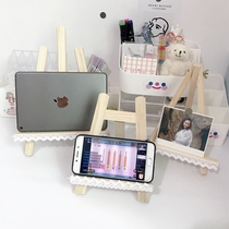 Youyou small things●ins mobile phone stand ipad tablet stand Creative wooden desktop stand decorative student desk