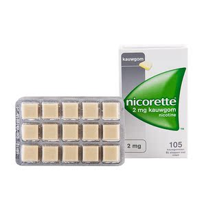 Nicorette力克雷尼古丁戒烟口香糖2mg无糖原味105粒 有效