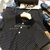 Brand Fold Discount Store Mall Special Cabinet Withdrawal Womens Tail Goods Clear Cabin Geometric Jacquard POLO Collar Short Sleeve Dress Woman