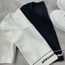 Brand Discount Store Womens Clothing Tailoring Clearance Style Spring And Summer Solid Letter Short Section Sweaters T-shirt T-shirt Women Summer