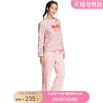 6IXTY8IGHT 68 official KAKAO co-name coral velvet long sleeve home clothing female 68HW0837451