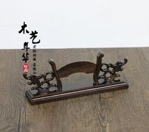 Mahogany high-grade large solid wood fan holder fan support fan display base black catalpa mahogany Ssangyong gift fan shelf