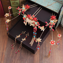 Bride Xiuhe clothing headdress 2018 new Chinese bridal costume show and hairpin tassel phoenix crown wedding accessories