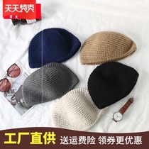 New knitted female monk hat spring and autumn monk melon skin hat male summer thin breathable shallow mouth four seasons monk hat