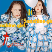 Photo studio plaid suit suit suit childrens photography theme costume big child personality photo art photo show show costume