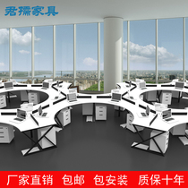 Staff desk 3 6-person corner special-shaped office card staff desk simple modern office furniture