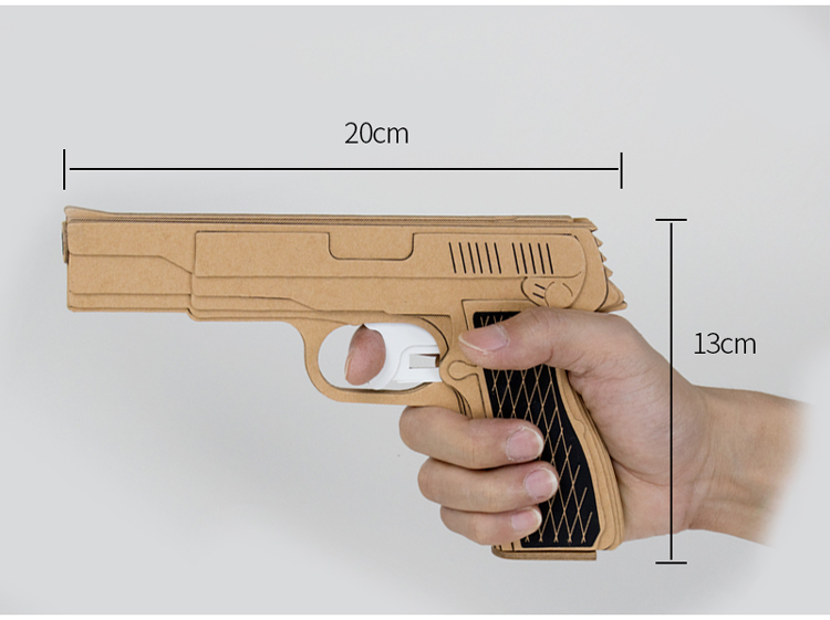 沙漠之鹰仿真连发打橡皮筋纸质小手枪经典怀旧儿童玩具软弹纸制枪