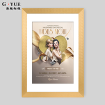 Flat aluminum alloy photo frame Photo poster frame Elevator advertising frame Promotional hotel framed picture frame wall hanging custom