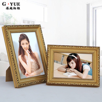 Solid wood European style table Childrens photo frame creative combination 5 6 7 8 10 12 4K8 open hanging wall frame customization