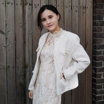 SHOOYA Korean retro small fragrant wind autumn and winter fancy Nick loose long sleeve short jacket suit with light wedding dress