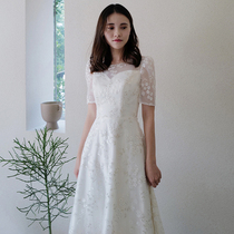 Can rent Shelley Korean lace thin retro small Qing new travel photo wedding dress wedding engagement