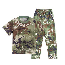 Summer mens summer camp childrens womens suit large size loose short sleeve college students camouflage uniform mens army green top