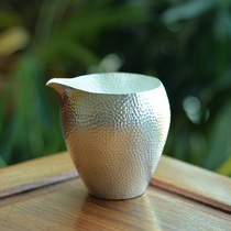 Xin Ah 999 foot silver fair cup Kung Fu tea Tea ceremony Sterling silver tea separator handmade hammer pattern ingenuity Seiko creation