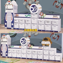 Kindergarten spaceship modeling combination cabinet early education toy combination cabinet children White cartoon storage cabinet