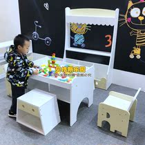 White Fairy Tale Series Creative Cartoon Stools Construction Table Elephant Styling Backrest Chair Child Seat Intake