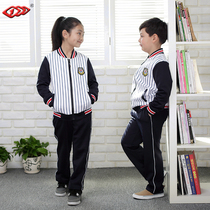 Shenyang Sportswear Pupils Autumn School Uniform Zang Blue Leisure Baseball Suit for Boys and Girls