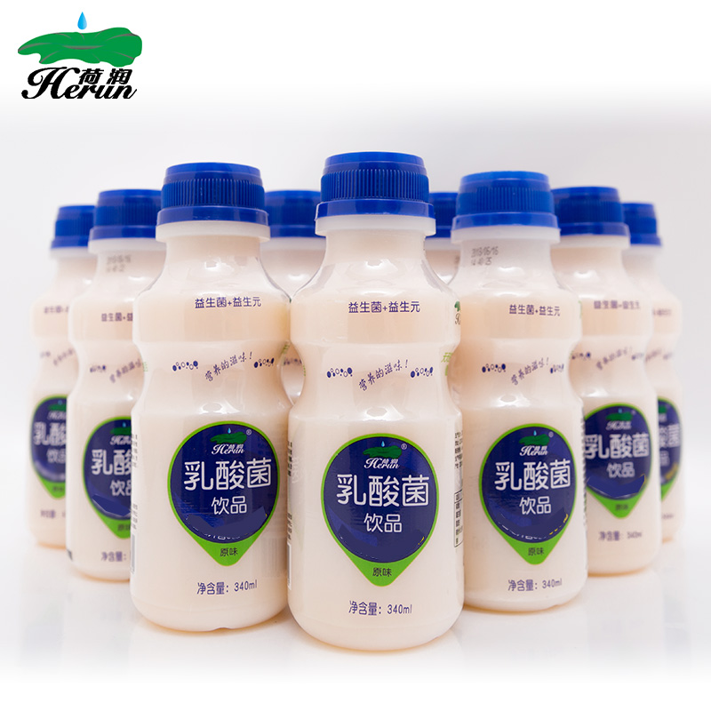 （3月新品）荷润乳酸菌饮品340mlx12瓶儿童酸奶整箱饮料学生牛奶,降价幅度7.2%
