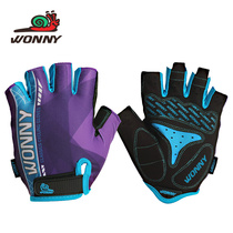 Summer half fingers male and female thin-style gloves anti-slip damping short finger breathable mountain bike riding wonny snails