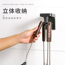 Punch-free kitchen wall storage rack Storage rack Rotating hook Wall-mounted spatula spoon Kitchenware storage