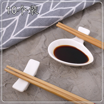 10-pack Ceramic chopstick holder Chinese and Japanese white dual-use chopstick holder Hotel restaurant Chopstick pillow Chopstick holder Spoon holder