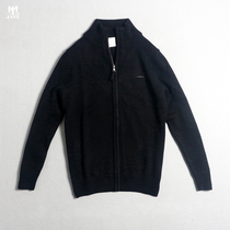 Three-color casual sweater autumn and winter Simple Mens zipper cardigan stand collar long sleeve knitwear mens coat