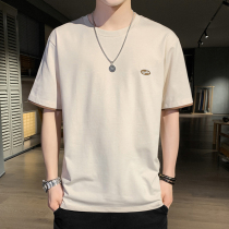 Tide 2022 Summer Sleeve T - shirt Mens Korean Edition Hundred and Round - collar loose and half - sleeve shirt
