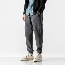 Tide Cards 2022 Autumn Winter New Gush Thicken Sweatpants Men Loose Bunches Pants Small Feet Sports Casual Long Pants