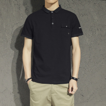 Tide Cards Summer Men Polo Shirts Pure Color Casual Workout Brief short sleeve T-shirt turning youth Compassionate Clothing