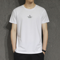 Tide 2022 new summer short sleeve t shirt men and Korean version of casual cotton circle collar large sweater