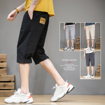 Tide Card Summer Casual Shorts Male Korean Version Trend 100 Hitch Loose Big Code Straight Cylinder Movement Tooling Seven Pants