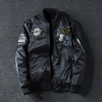 Tide Cards Autumn winter Two-sided wearing men loose large code badges baseball uniforms Air Force pilot thickened ma1 jacket