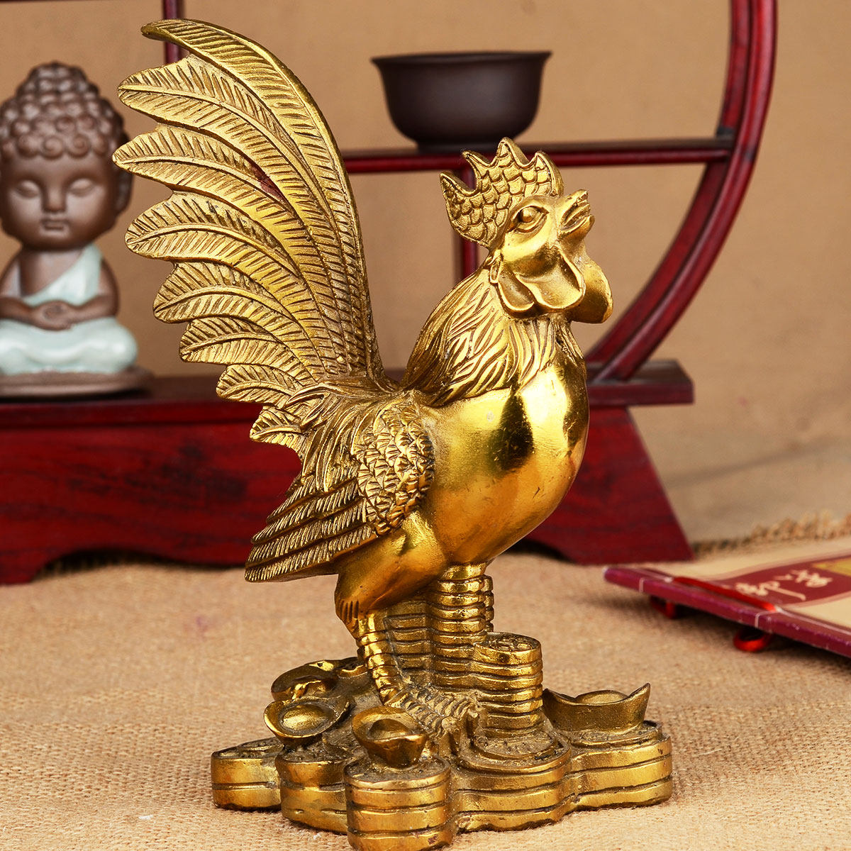 风水阁纯铜属鸡摆件9998n59998n5