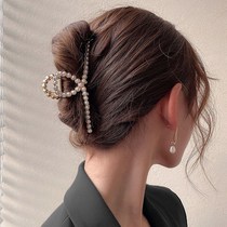 South Korea Nets Red Ins Large Pearl Hair Clip Grip Clip Hair Clip Rear Brain Spoon Shark Clip Edge Clip Disc Hair Arrest