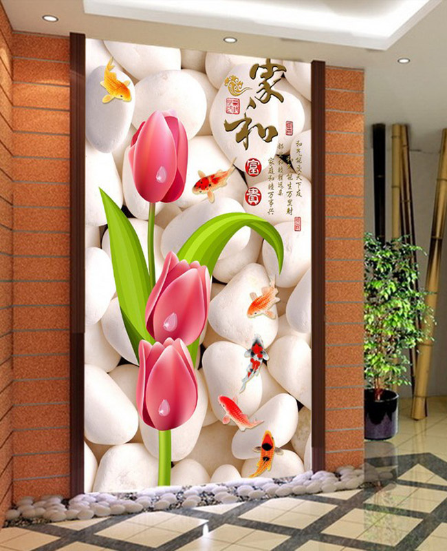 3d立体欧式墙纸延伸楼梯玄关过道5d电视背景墙纸壁纸壁画 无纺布