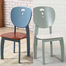 Nordic Solid Wood Dining Chair Modern American Countryside Log Design Comfort Home Restaurant White Adult Backrest Chair