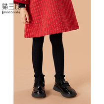 Girl Beats Bottom Pants Autumn Winter Pure Cotton Plus Suede Thickening External Wear Foreign Air Baby Even Pants Children Integrated Suede Socks