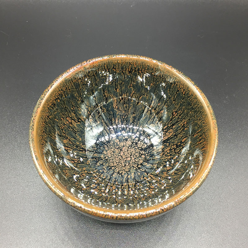 精品油滴建盏菊花盏天目品茗杯陶瓷主人杯鹧鸪斑茶盏兔毫功夫茶杯_7折