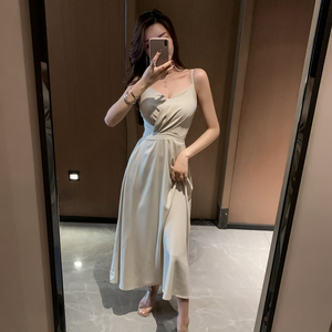 French long suspender Chiffon Dress